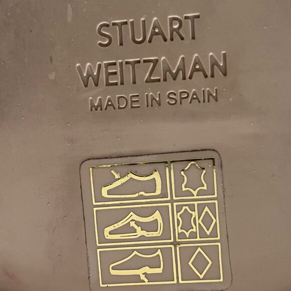 Stuart Weitzman Slip On w Ankle Buckle Closure Leather Sandals Off White Sz 8.5 - Picture 7 of 11